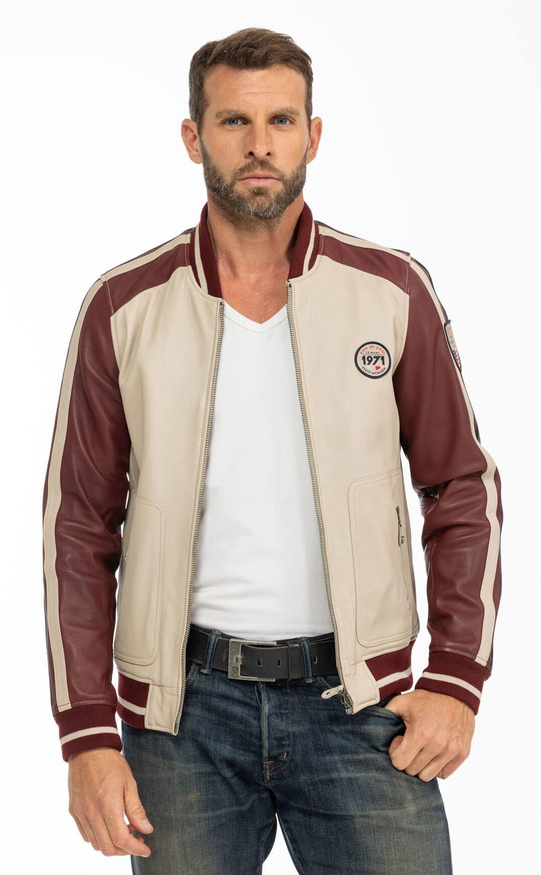 STEVE MCQUEEN Giubbotto uomo Walt Dark Red in pelle montone S 
