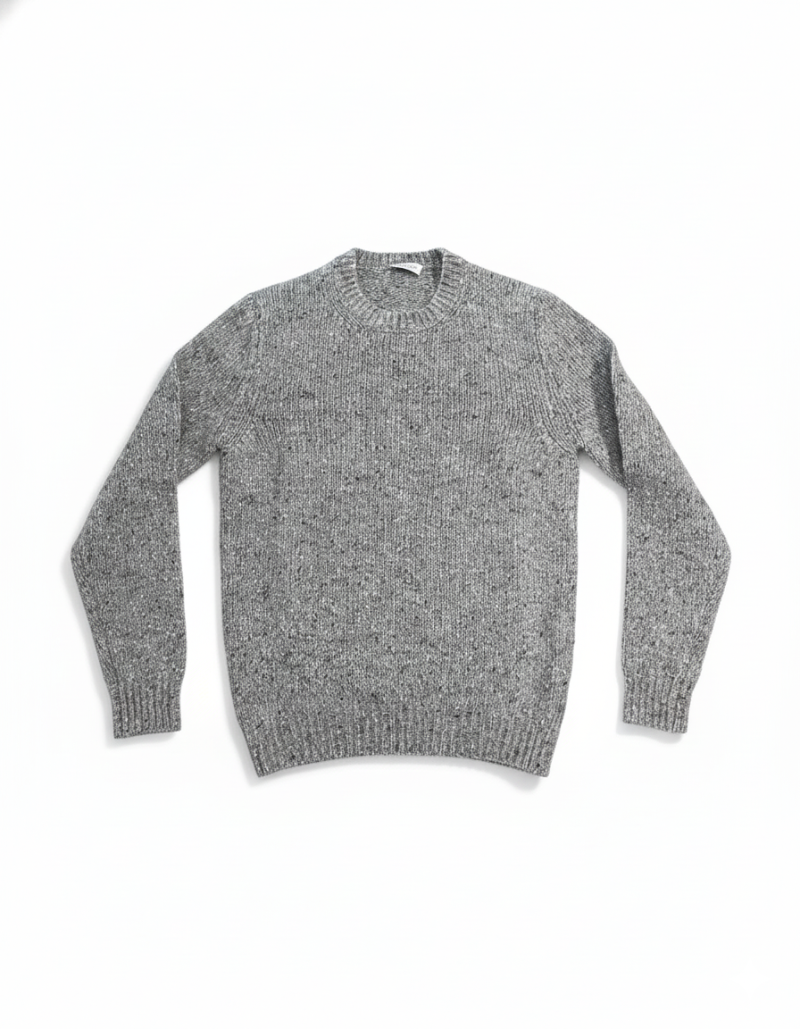 FRANCESCO PIERI MAGLIERIA Maglione girocollo Armando in misto lana effetto melange grigio 