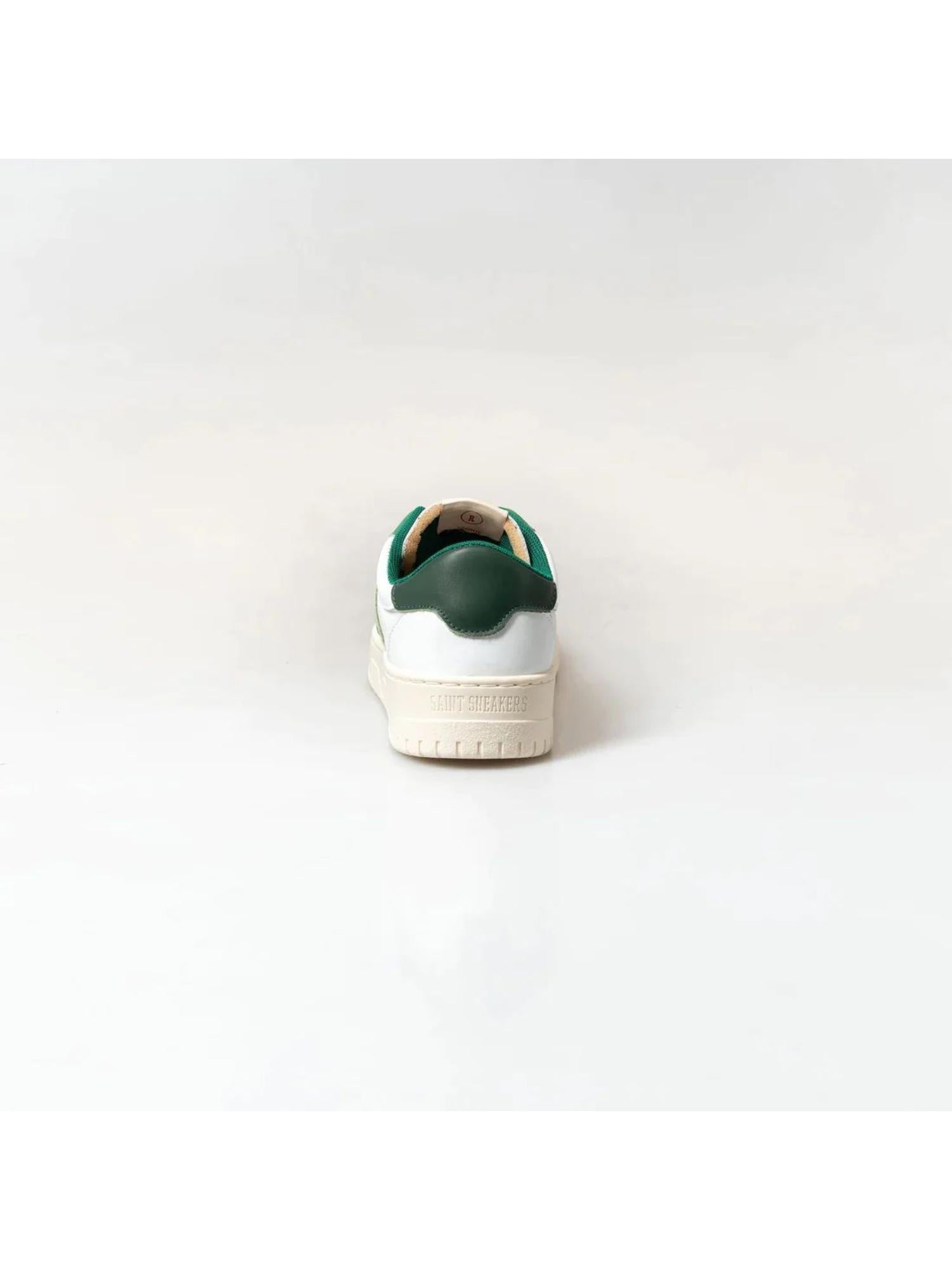 SAINT SNEAKERS Sneakers uomo in pelle Tennis bianche e verdi 