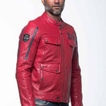LE MANS Giubbotto uomo Lagache4 pelle montone rosso 2XL 