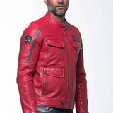 LE MANS Giubbotto uomo Lagache4 pelle montone rosso 2XL 