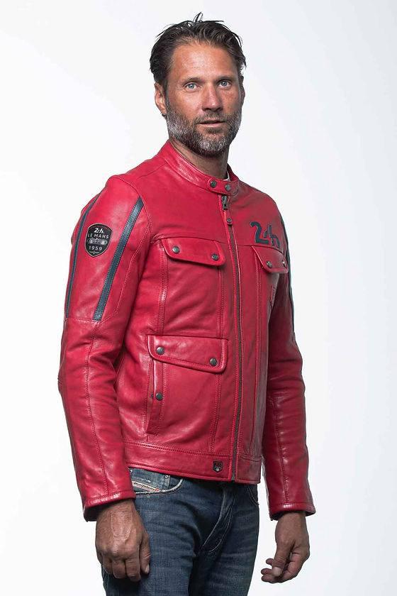 LE MANS Giubbotto uomo Lagache4 pelle montone rosso 2XL 
