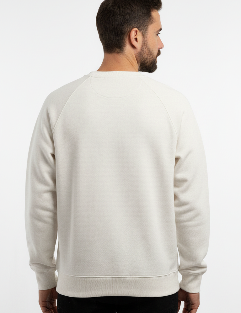 INTHEBOX Felpa unisex bianca in cotone girocollo ricamo Mr Box cactus 