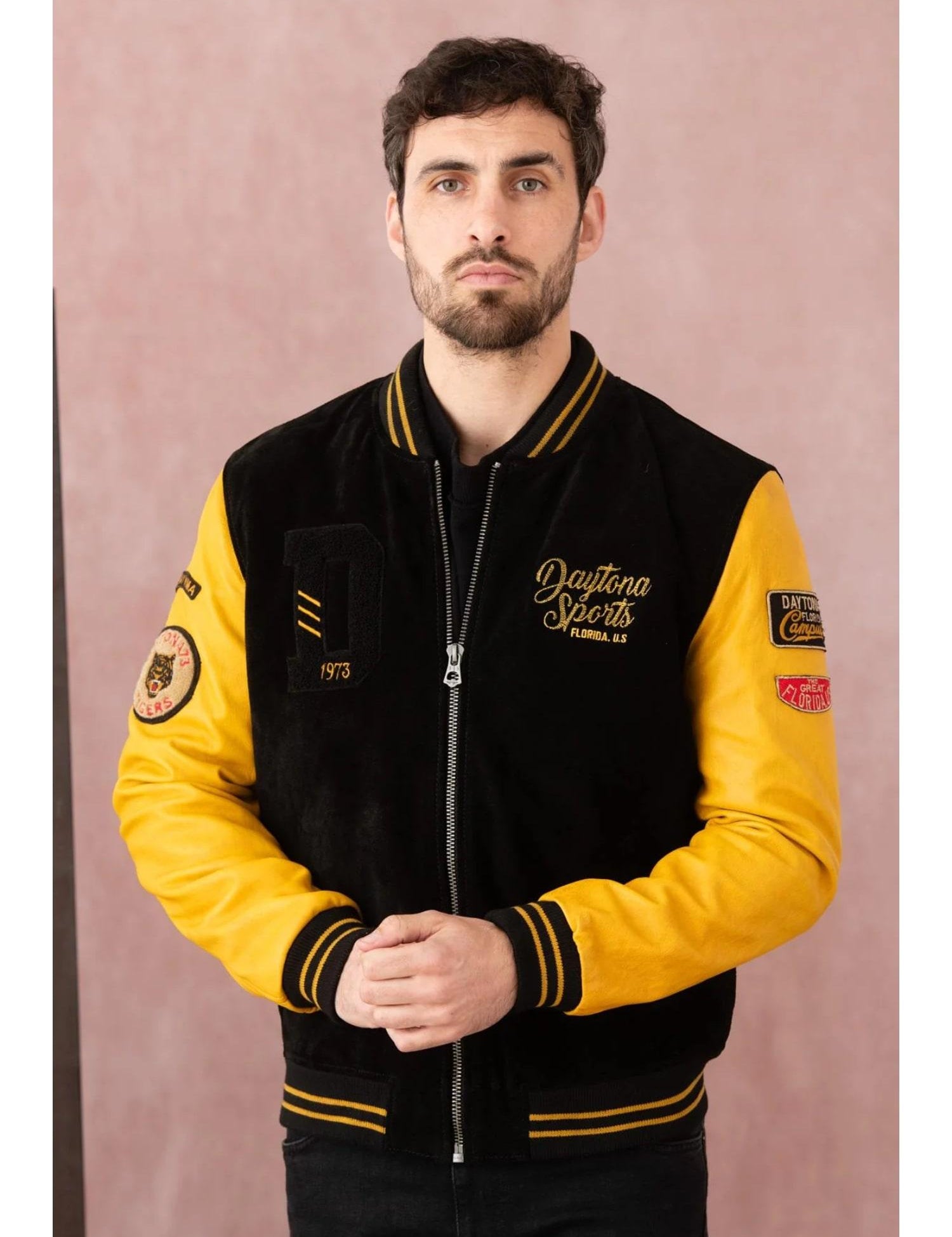 DAYTONA 73 Giacca Academy Buff Black & Yellow uomo 