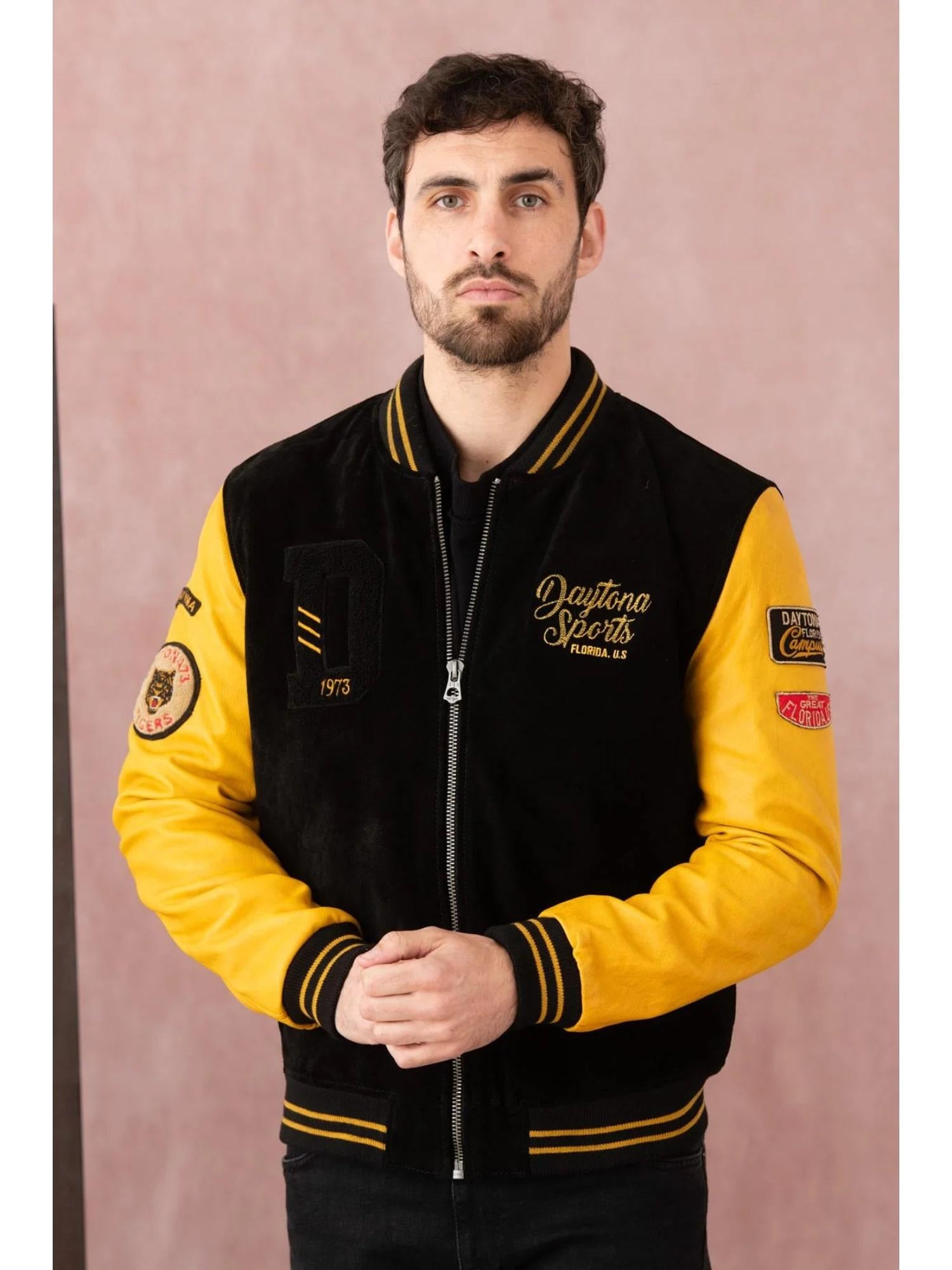 DAYTONA 73 Giacca Academy Buff Black & Yellow uomo 