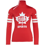 GOLDBERGH Maglia sci donna Maple Leaf con zip spalla rossa 