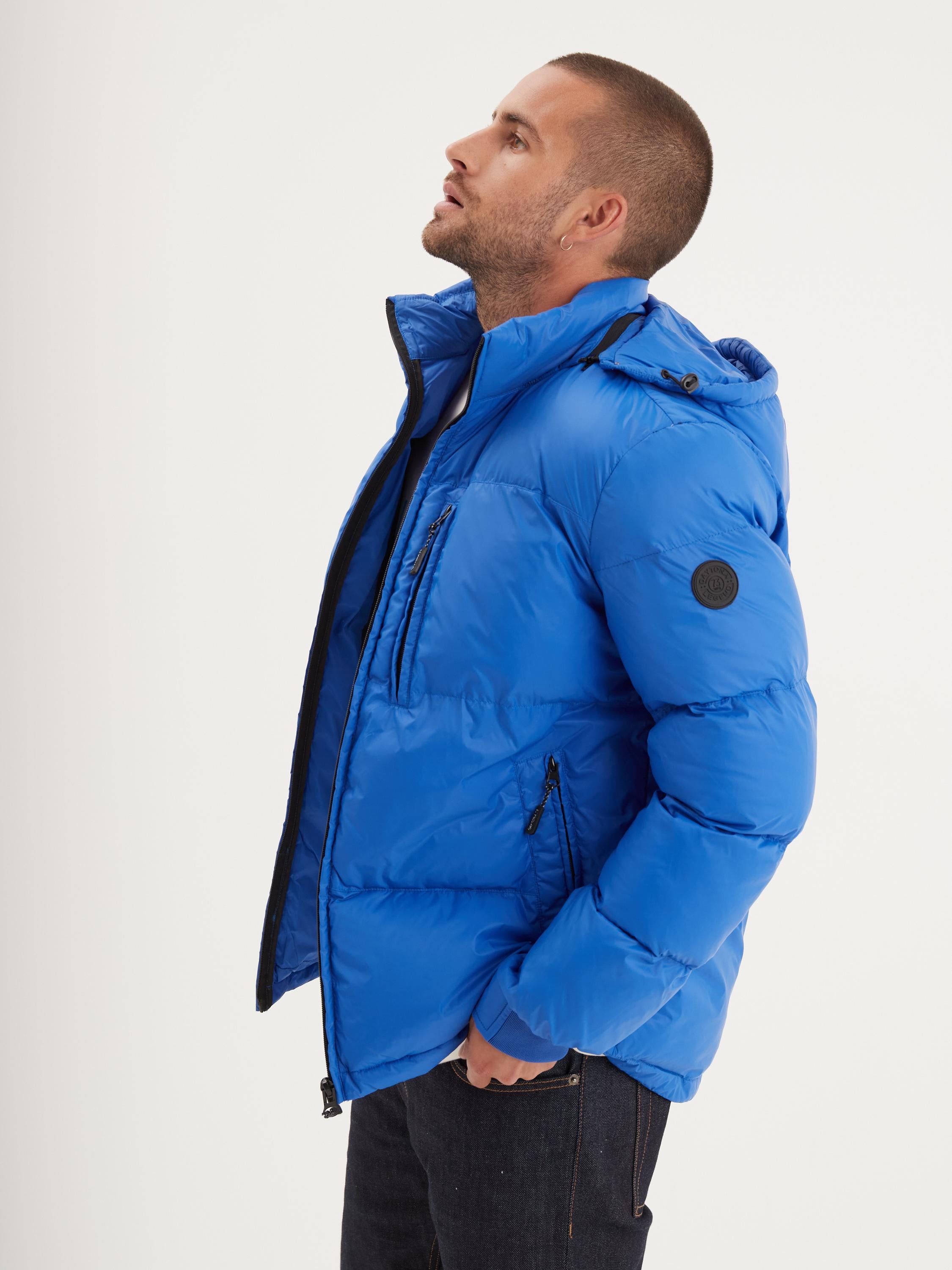 DAYTONA 73 Piumino uomo in nylon blu Denisson 