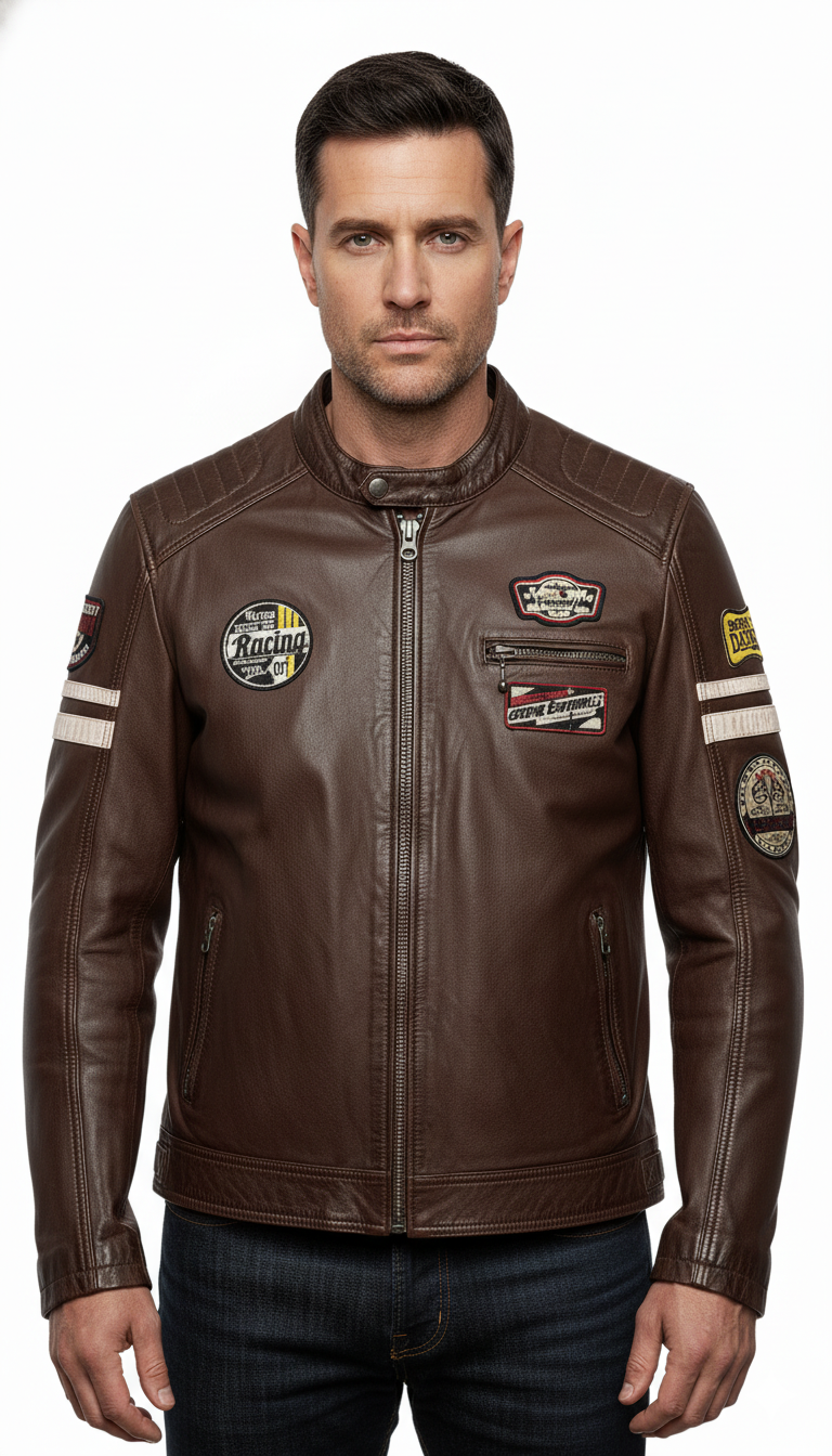 DAYTONA 73 Giacca in pelle uomo Limerock bison 