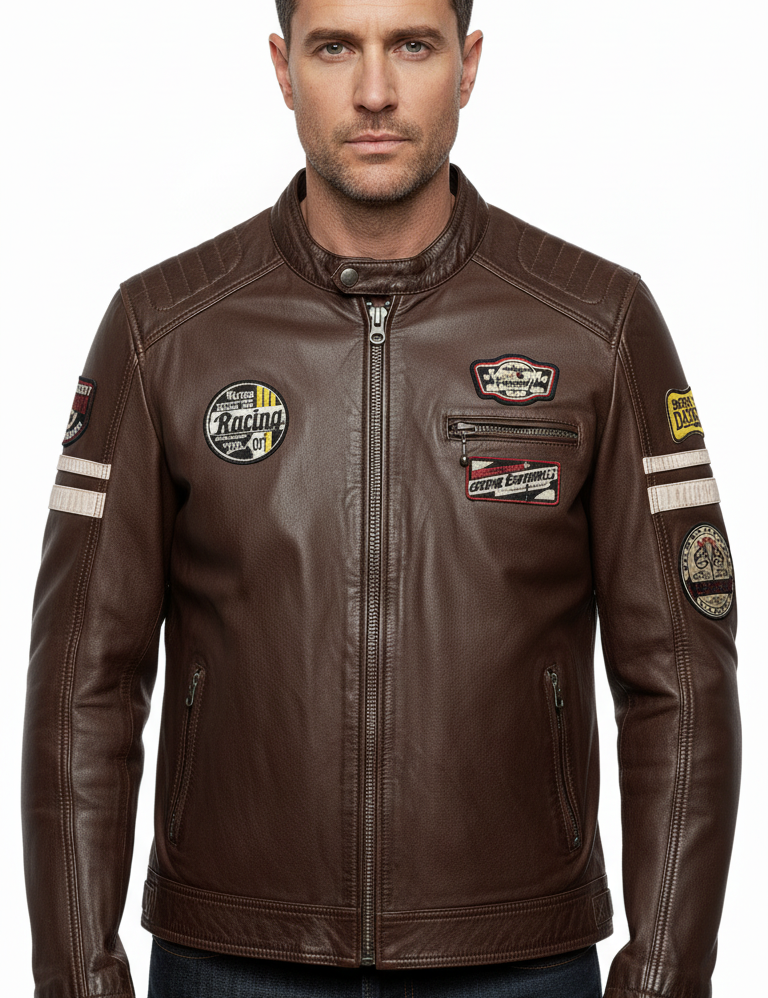 DAYTONA 73 Giacca in pelle uomo Limerock bison 