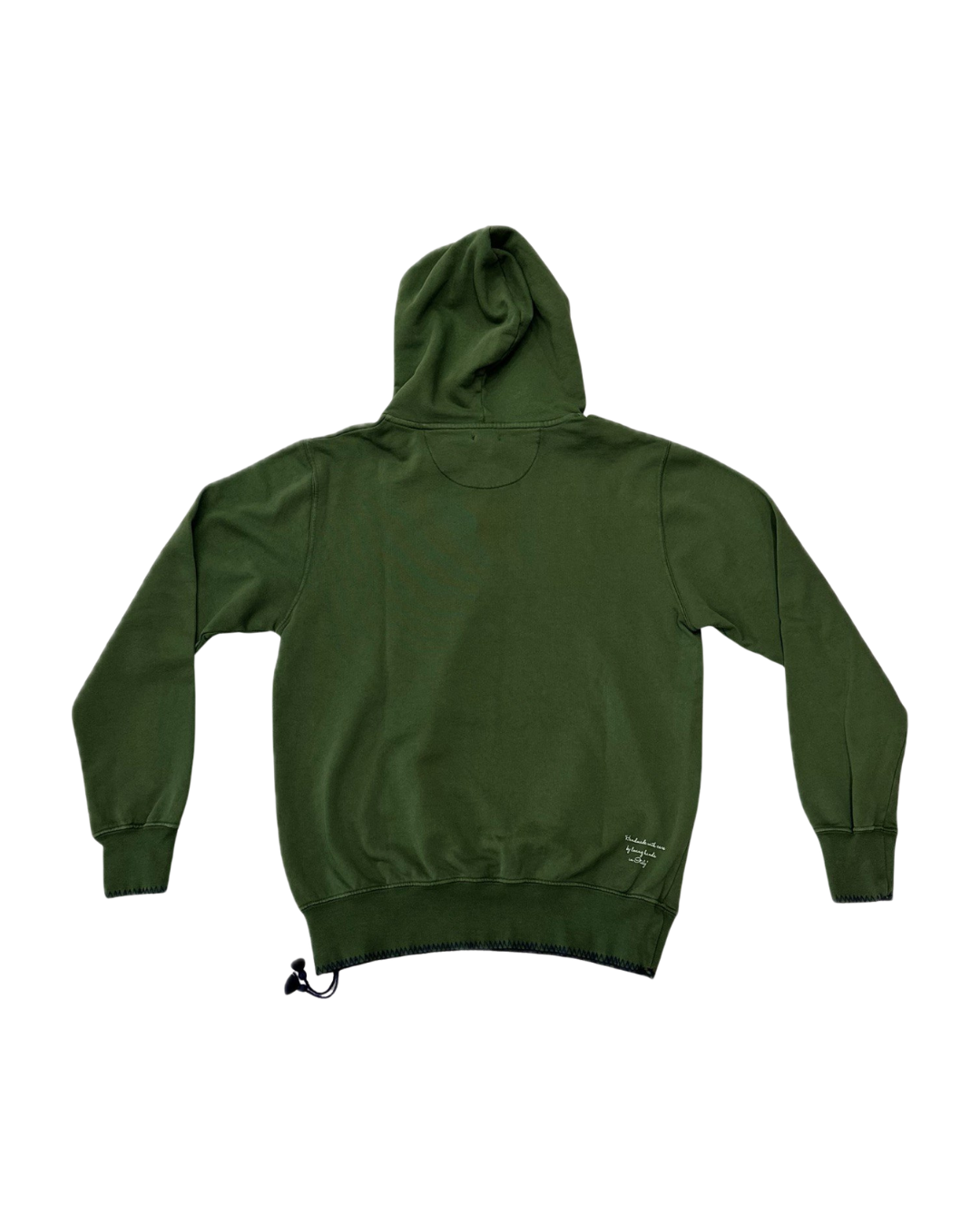 INTHEBOX Felpa unisex verde con cappuccio in cotone ricamato 