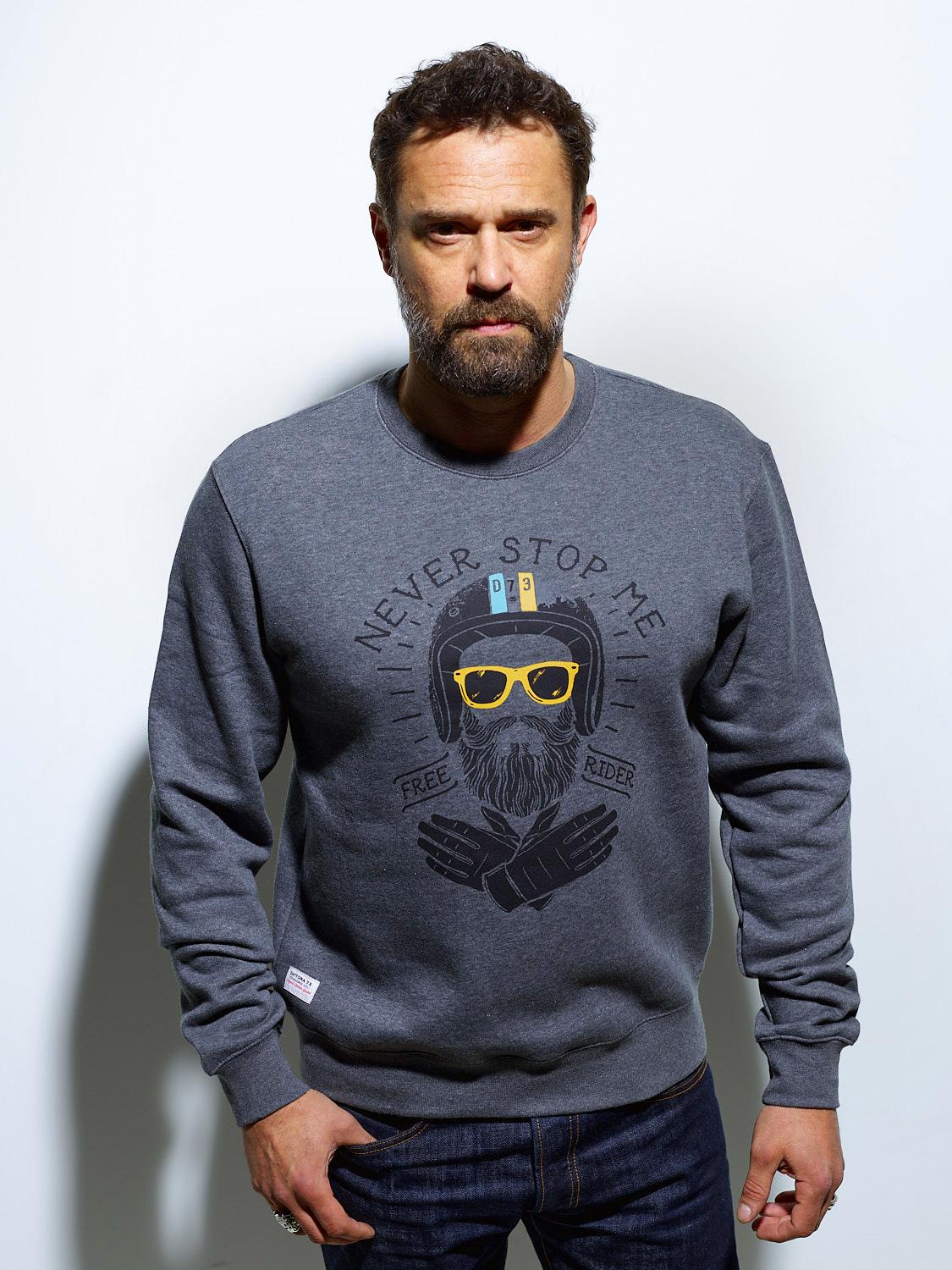 DAYTONA 73 Felpa uomo Hypster grigio scuro 