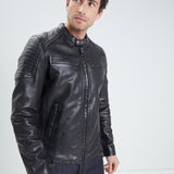 DAYTONA 73 Giacca in pelle nera uomo Stirling 