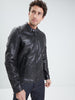 Giacca in pelle nera uomo Stirling