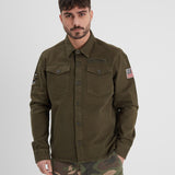 DAYTONA 73 Camicia militare uomo Jeffy verde militare 