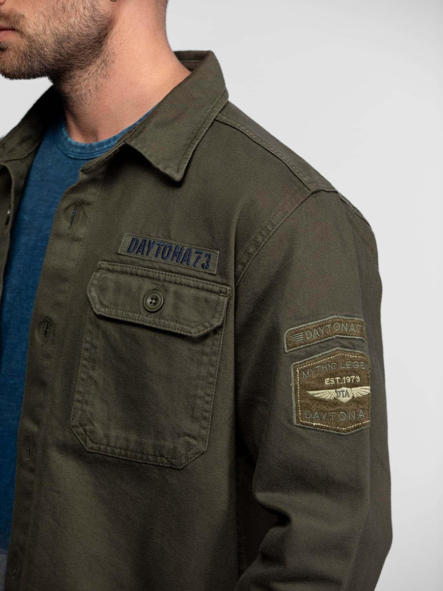 DAYTONA 73 Camicia militare uomo Jeffbull light khaki 