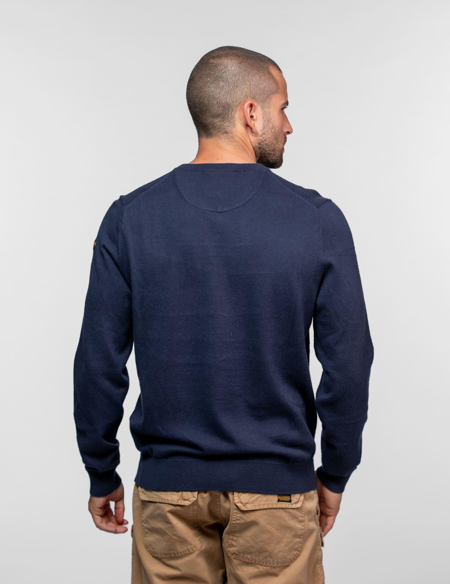 DAYTONA 73 Maglia uomo Ayulo con collo a V blu 