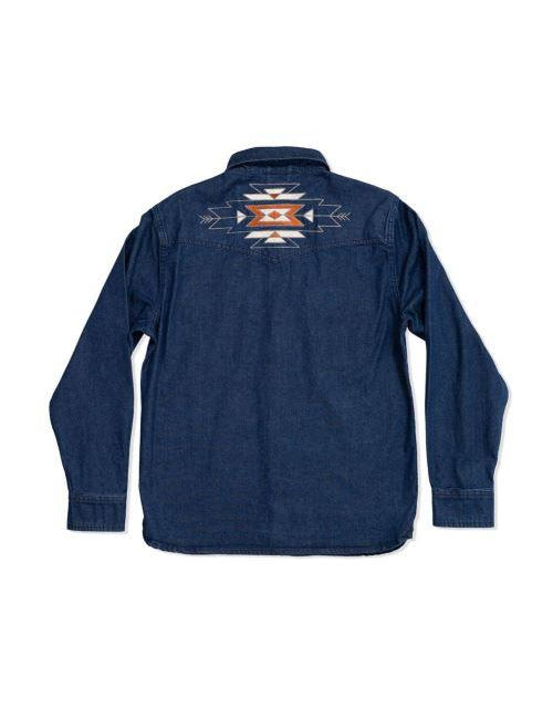IRON AND RESIN Camicia uomo Tonopah western in tessuto lavato 