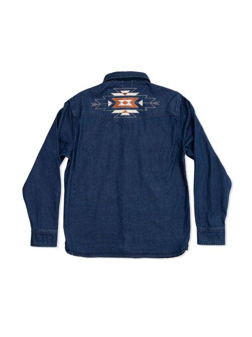 IRON AND RESIN Camicia uomo Tonopah western in tessuto lavato 