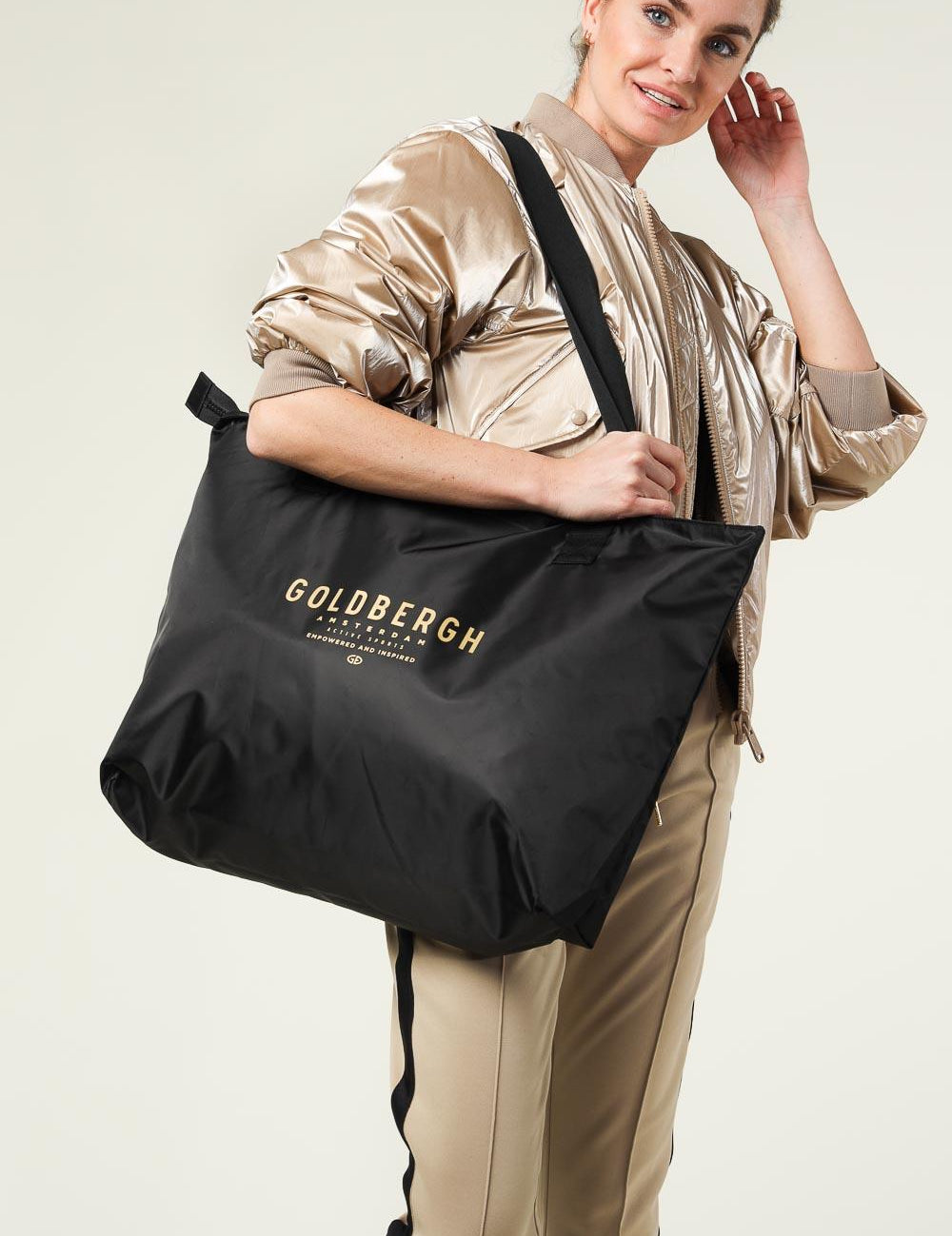 GOLDBERGH Shopper donna Kopal nera con logo 