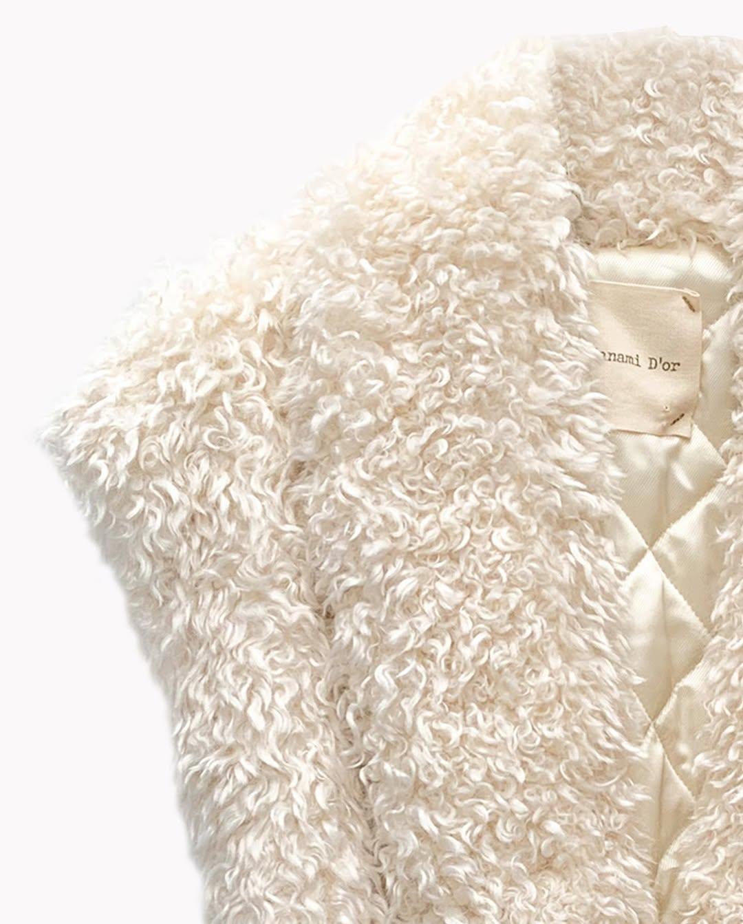 HANAMI D'OR Gilet Donna Eco Pelliccia panna/rosa antico 