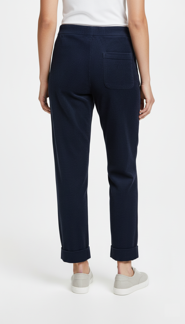 RE-HASH Pantaloni donna velluto blu Nelly-EL 
