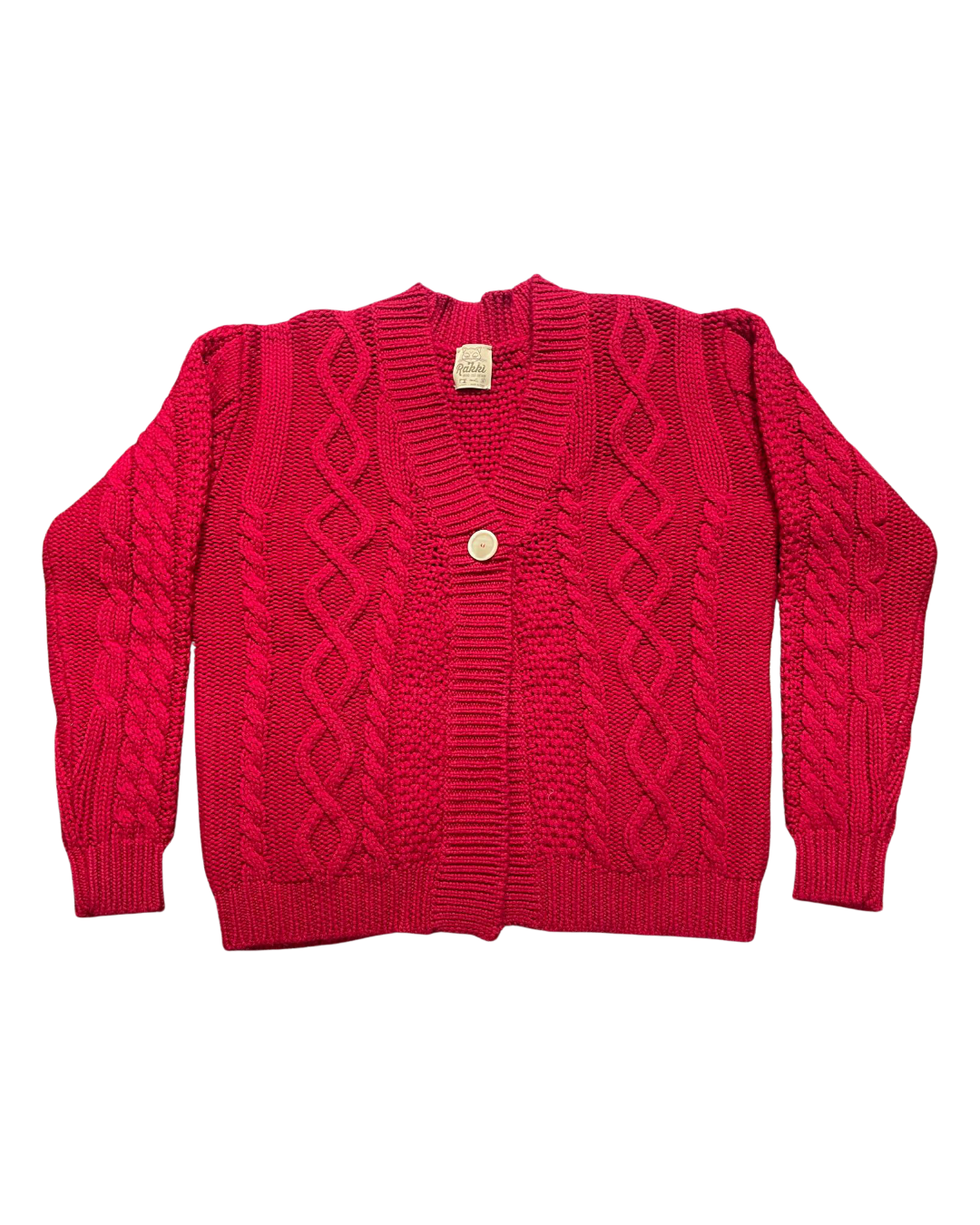 RAKKI Cardigan donna in cashmere rubino 