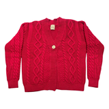 RAKKI Cardigan donna in cashmere rubino 