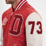 DAYTONA 73 Bomber uomo universitario Bloomfield in pelle scamosciata e agnello 