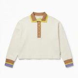 OOF WEAR Polo donna tennis manica lunga in cotone panna 