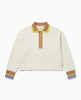 Polo donna tennis manica lunga in cotone panna