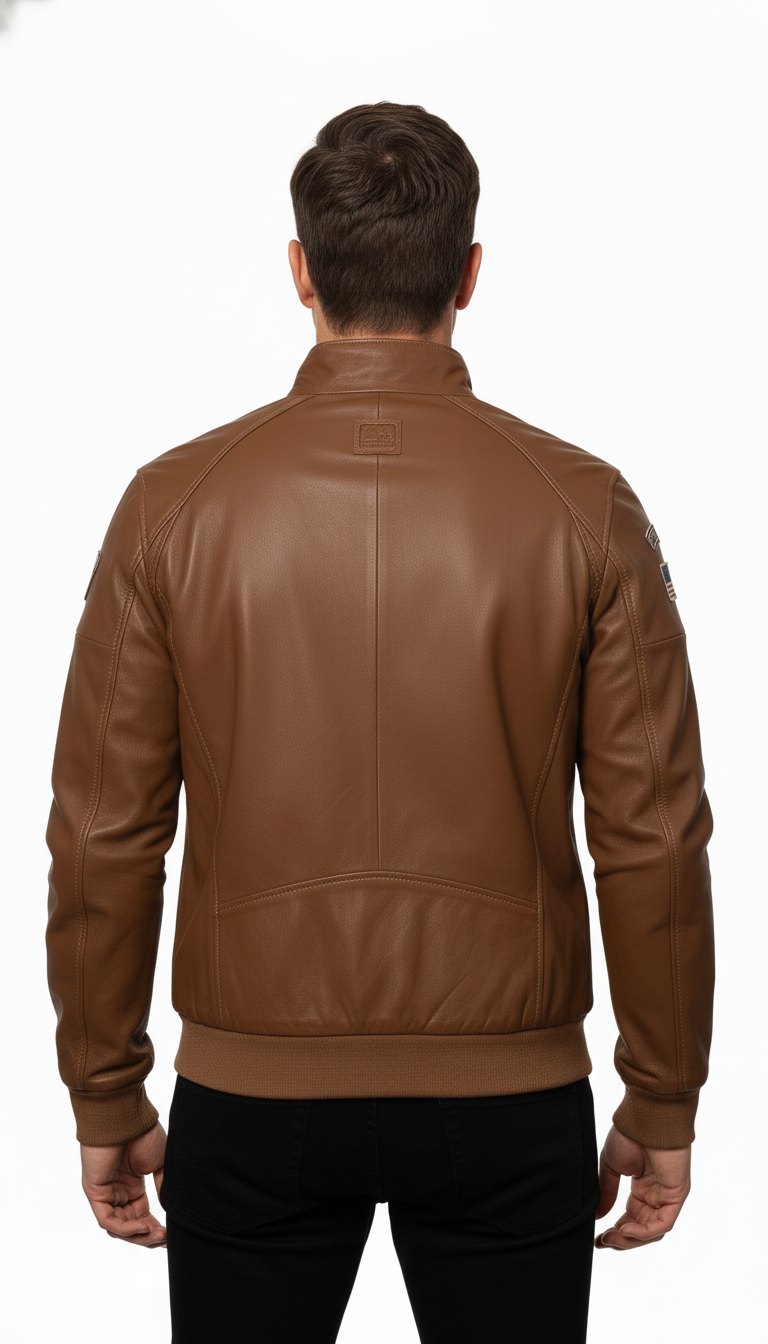 STEVE MCQUEEN Giacca uomo in pelle havane Harry 