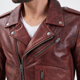 DAYTONA 73 Giacca in pelle cognac uomo Redford 