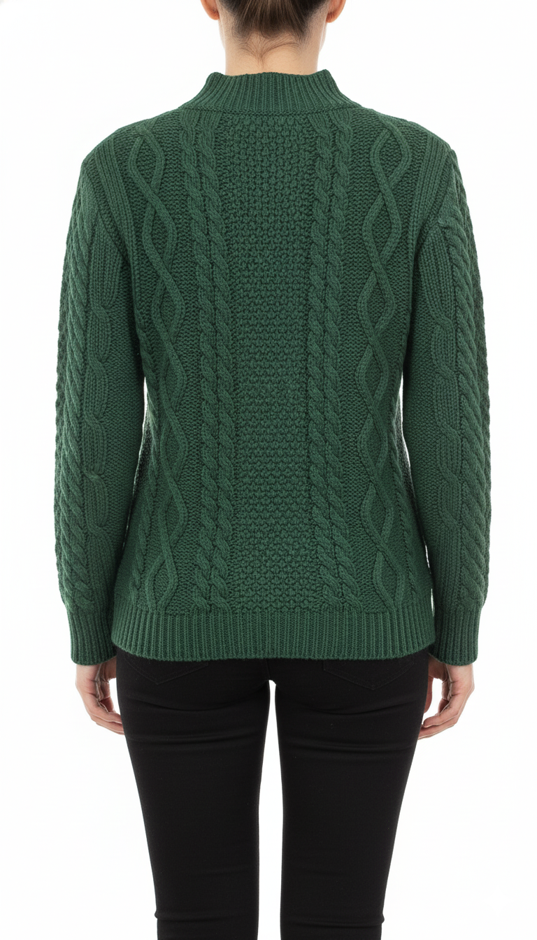 RAKKI Cardigan donna in cashmere verde inglese 