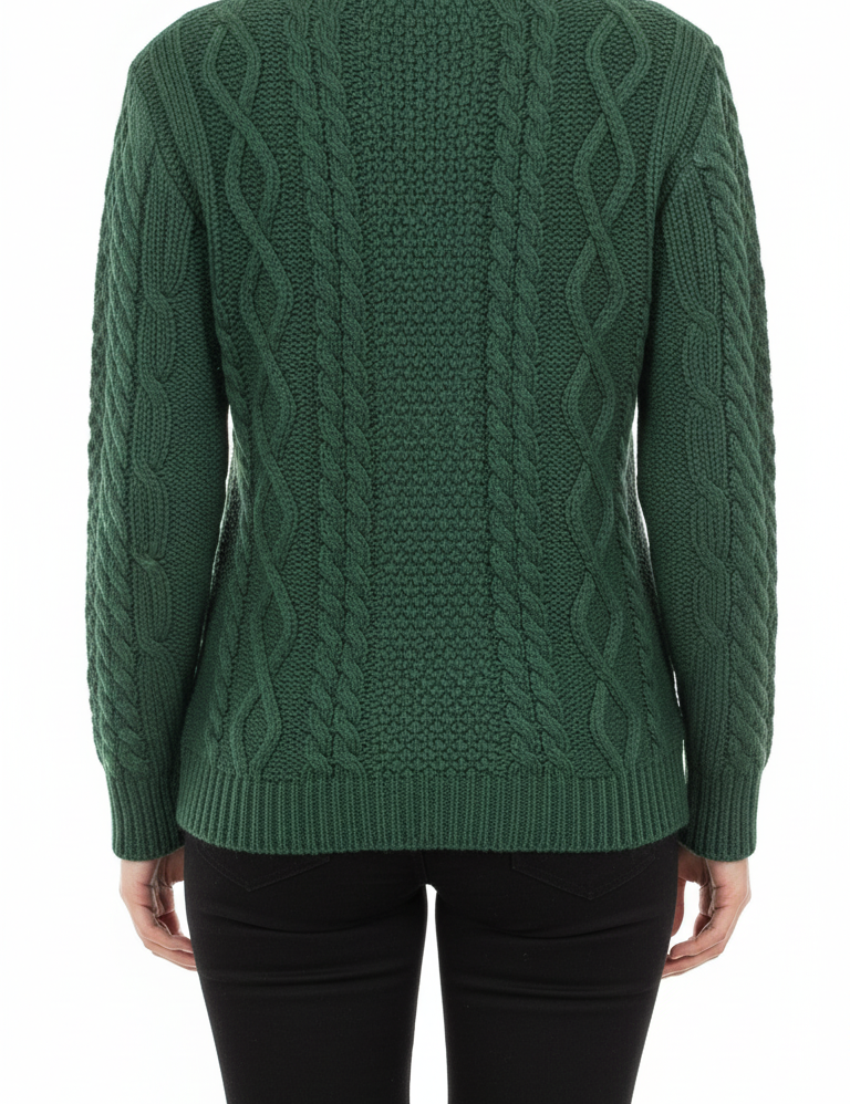 RAKKI Cardigan donna in cashmere verde inglese 