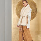 HANAMI D'OR Gilet Donna Eco Pelliccia panna/rosa antico 