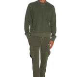 KEELING Felpa unisex in cotone Olive Sabah Crew girocollo 