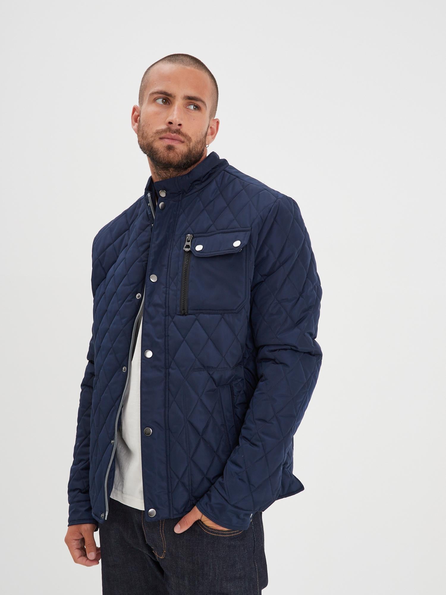 DAYTONA 73 Giacca trapuntata uomo in nylon blu Darrington 