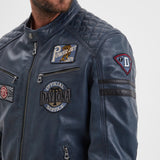 DAYTONA 73 Giacca in pelle uomo Walkor blu 