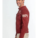 STEVE MCQUEEN Giubbotto uomo in pelle rosso Tom Dark Red 
