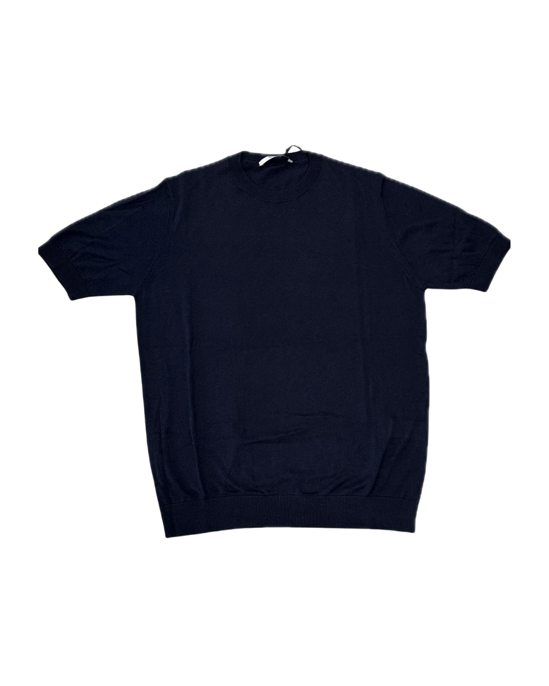 MASQ Maglia unisex blu manica corta in seta e cotone 