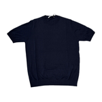 MASQ Maglia unisex blu manica corta in seta e cotone 