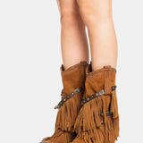 METISSE Stivali Texani in Camoscio Cuoio 