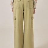 MAISON HOTEL Pantalone donna Pika cargo in cotone khaki 