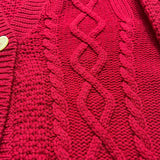 RAKKI Cardigan donna in cashmere rubino 