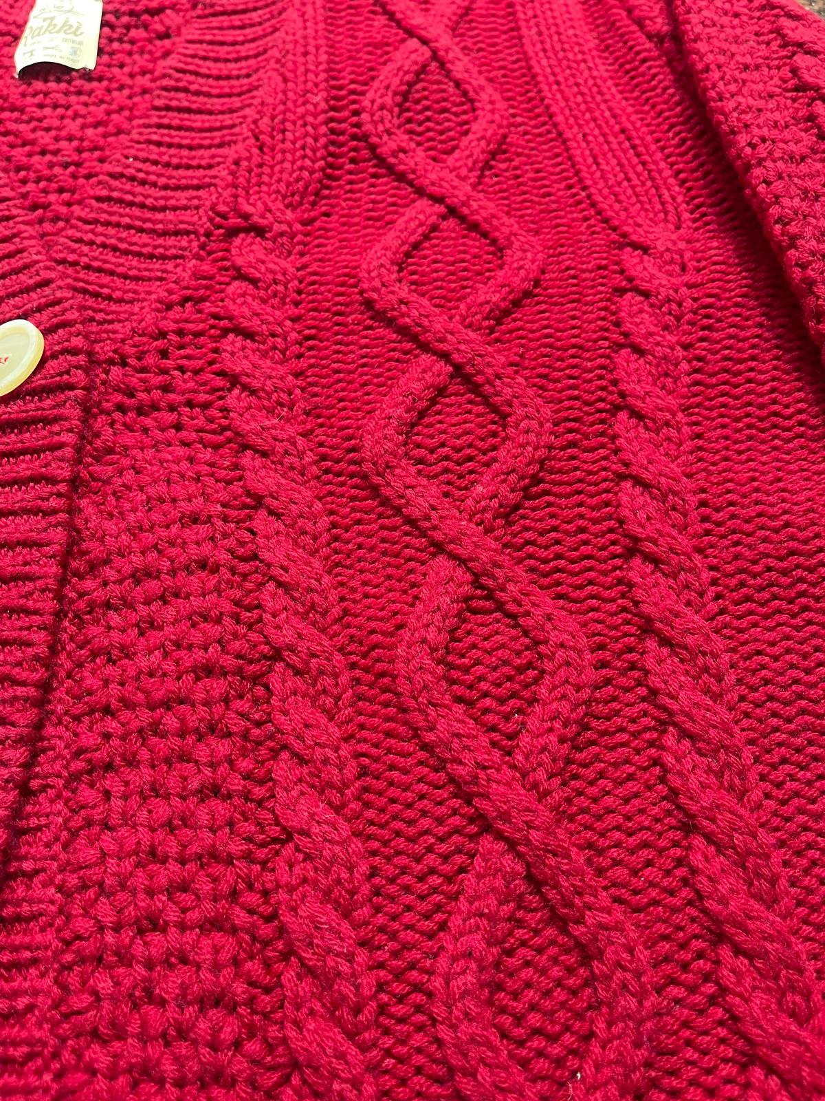 RAKKI Cardigan donna in cashmere rubino 