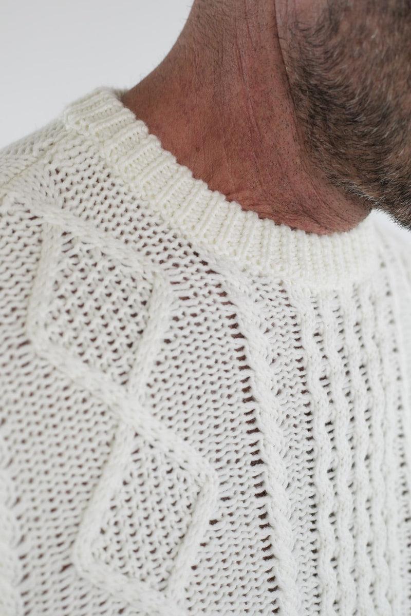 RAKKI Maglione girocollo bianco uomo The King of Cool 