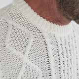 RAKKI Maglione girocollo bianco uomo The King of Cool 