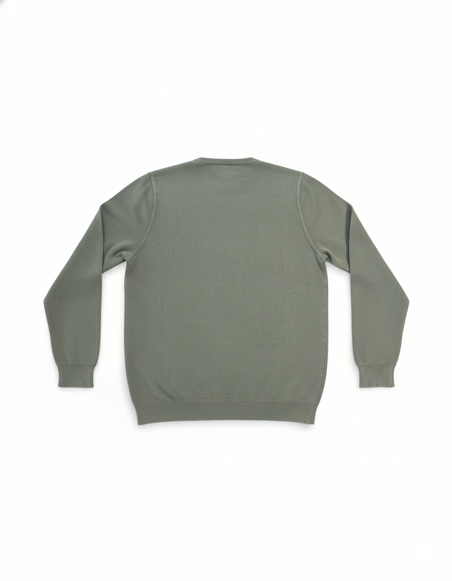 FRANCESCO PIERI MAGLIERIA Maglia girocollo in cotone verde salvia 