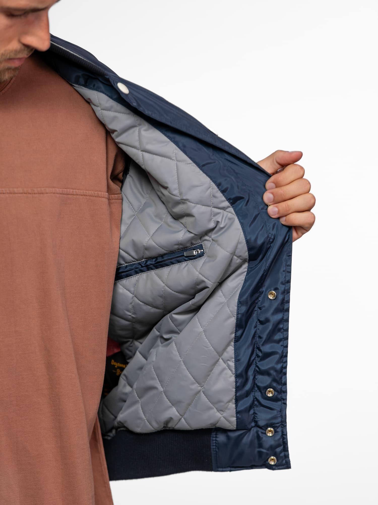 DAYTONA 73 Bomber uomo in nylon blu navy modello Oshawa 