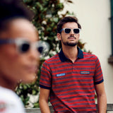 SPARCO Polo Replica Sportline Stripes Martini rossa 